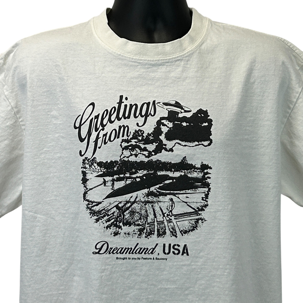 Feature x Saucony Greetings From Dreamland USA T Shirt UFO White Tee XL X-Large